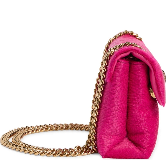 Kurt Geiger Vibrant Pink Shoulder Bag with Gold Chain - Picture 12 of 16